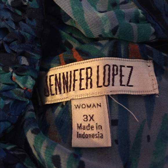 Stunning Pleated Top, peacock colors - Picture 3 of 5